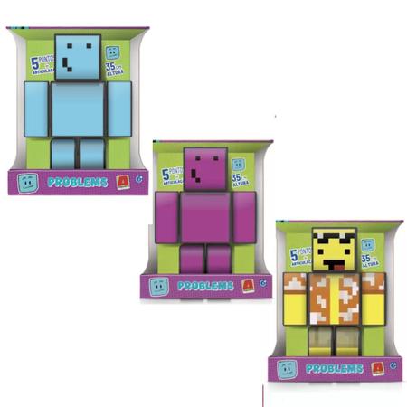 Kit 3 Bonecos Minecraft Problems Melzinha Mel 35 Cm - Algazarra - Boneco  Minecraft - Magazine Luiza