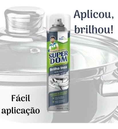 Imagem de Kit 3 Brilho Inox Spray Limpador De Uso Geral DomLine 300ml