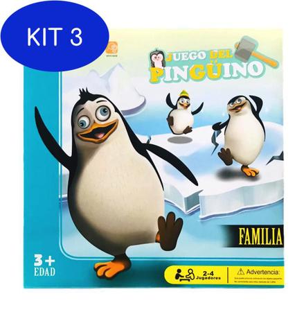 Kit 3 Brinquedo Infantil Jogo Do Pinguim Quebra Gelo 23Cm - Toy