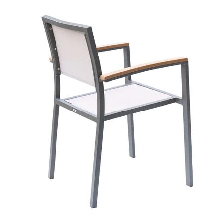 Imagem de Kit 3 Cadeiras Área Externa com Tela Mesh Mangue de Alumínio Amêndoa/Bege G56 - Gran Belo
