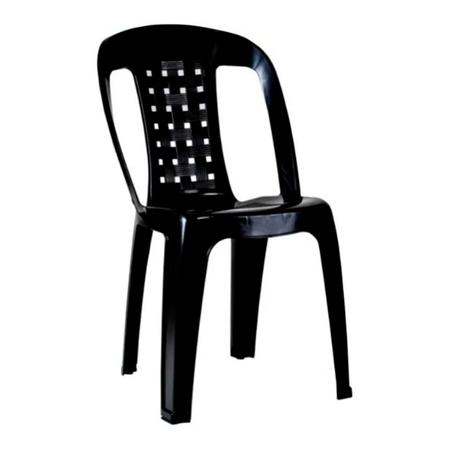 Imagem de Kit 3 Cadeiras Plástica Bistrô Cozinha Resistente Preta