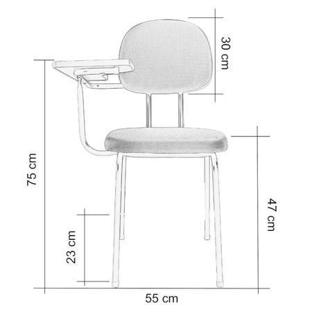 Imagem de kit 3 Cadeiras Universitária Secretária com Prancheta Ecoflex