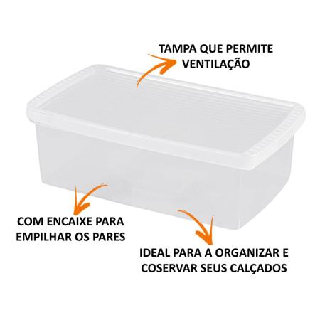Imagem de Kit 3 Caixa De Sapato Transparente Para Organizar - Grande