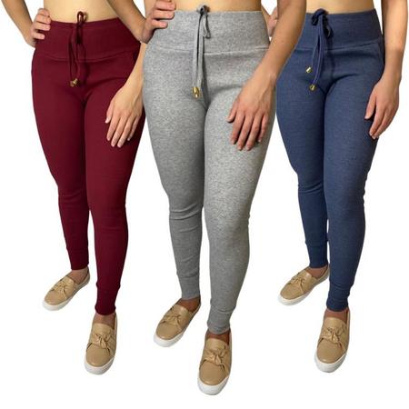 Kit 3 Calça feminina Jogger Cintura alta Tipo moletom - Lavini - Calça  Feminina - Magazine Luiza