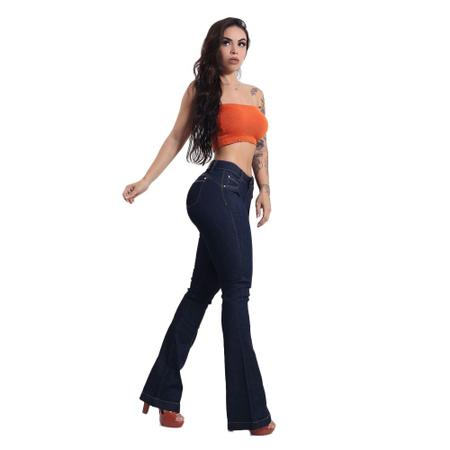 Kit 3 Calça Flare Feminina Jeans Com Licra Cintura Alta 17 - Kaena  Multimarcas