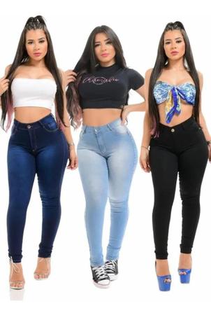 Imagem de Kit 3 Calça Jeans Feminina Levanta Bumbum Atacado