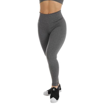 Kit 3 Calça Legging Academia Cintura Alta Cós Duplo Básica Lisa Feminina -  Preto