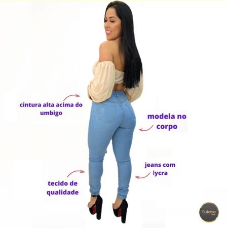 kit 4 Calças Jeans Feminina Skinny Cós Alto que empina Hot Pants Cintura  Alta Com Lycra Strech - Calça Jeans Feminina - Magazine Luiza