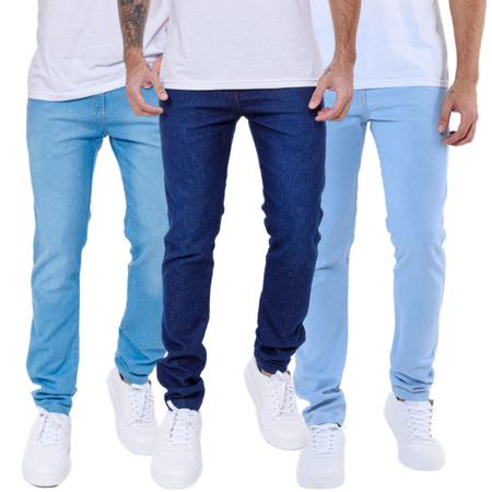 Imagem de Kit 3 Calças Jeans Skinny Masculina
