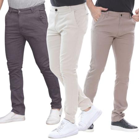 KIT COM 3 CALÇAS DE SARJA MASCULINAS ESPORTE FINO - Urban Zone Jeans - Moda  com conforto