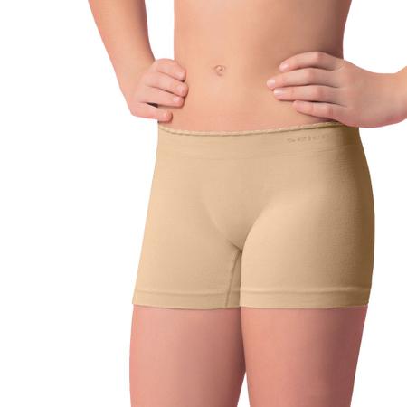 Imagem de Kit 3 Calcinhas Box Feminino Boyshorts Infanto Juvenil Selene Sem Costura