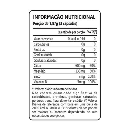 Imagem de Kit 3 Cálcio Magnésio Zinco Vitamina D 60 Capsulas Maxinutri