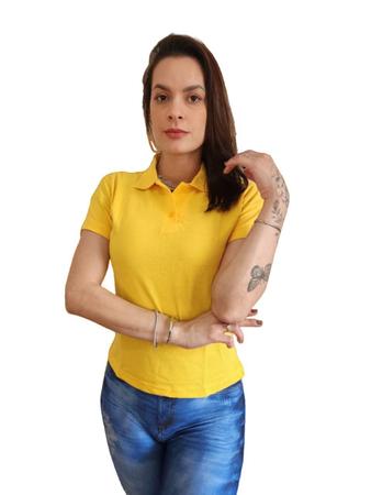 Imagem de Kit 3 Camisa Gola Polo Feminina Baby Look Camiseta