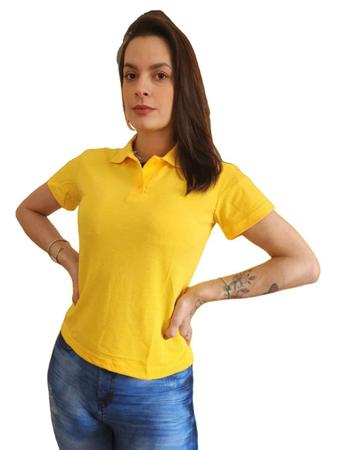 Imagem de Kit 3 Camisa Gola Polo Feminina Baby Look Camiseta