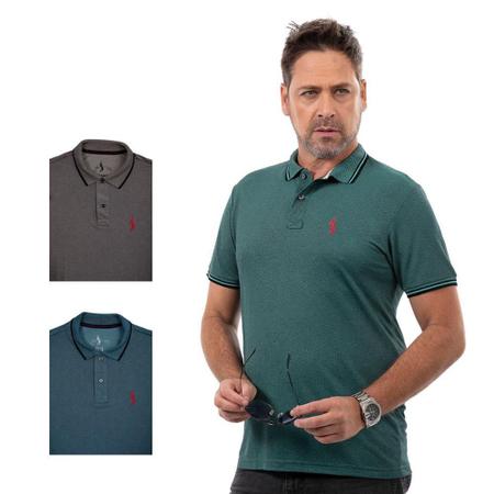 Imagem de Kit 3 Camisa Gola Polo Masculina Casual Reta Estilo Moderna