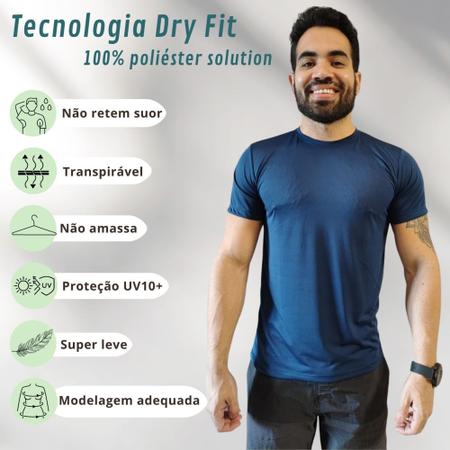 Imagem de Kit 3 Camisas Plus Size Dry Fit Poliéster Corrida Academia