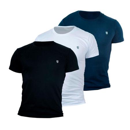 Imagem de Kit 3 Camiseta Masculina Camisas 100% Algodão Premium Slim Basicas MP