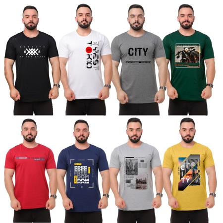Imagem de Kit 3 Camisetas Camisas Masculinas 100% Algodão Premium