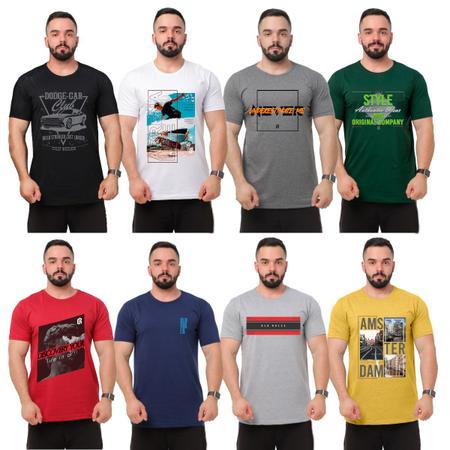 Imagem de Kit 3 Camisetas Camisas Masculinas 100% Algodão Premium
