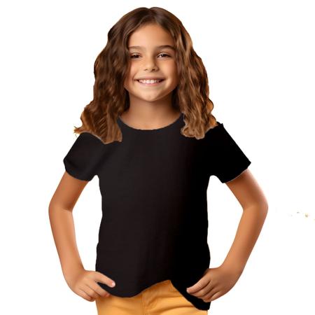 Imagem de Kit 3 Camisetas Infantil 100% Algodão Lisa Juvenil Atacado Básica Escola Uniforme