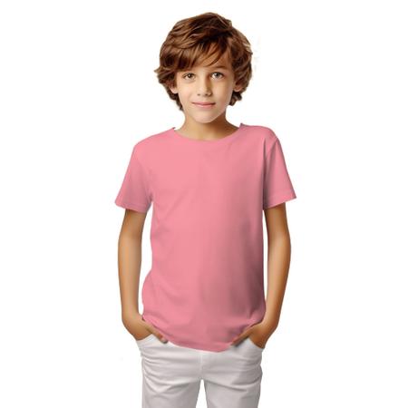 Imagem de Kit 3 Camisetas Infantil 100% Algodão Lisa Juvenil Atacado Básica Escola Uniforme