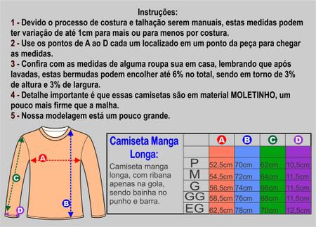 Imagem de Kit 3 Camisetas Manga Longa Masculina MXD Conceito Básico Peça Estampada Cores Diversas Academia