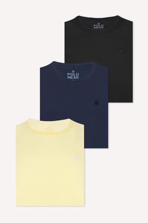 Imagem de Kit 3 Camisetas Masculinas Básicas Algodão Polo Wear Sortido