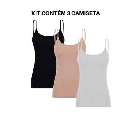 Imagem de Kit 3 Camisetas Trifil Original Sem Costura Em Microfibra Feminina Adulta Regata De Alcinha