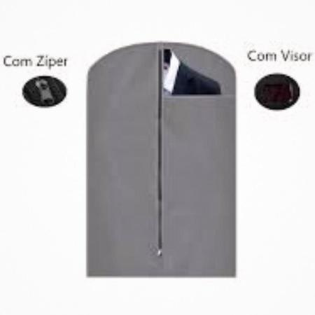 Imagem de Kit 3 Capa Protetora Para Terno Jaqueta Casaco Com Ziper Organização Proteção Viagem