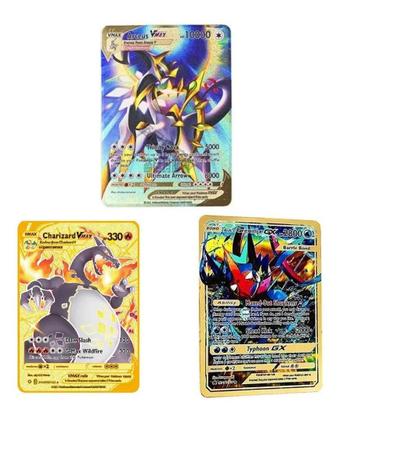 Carta Pokemon Charizard VMAX Metal Dourada Carta Pokémon De Metal Charizard  Dourado Ouro