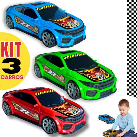 Imagem de KIT 3 carrinhos de brinquedo grande menino carros esportivos para presente