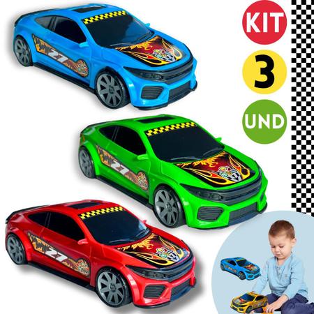 Imagem de KIT 3 carrinhos de brinquedo grande menino carros esportivos para presente