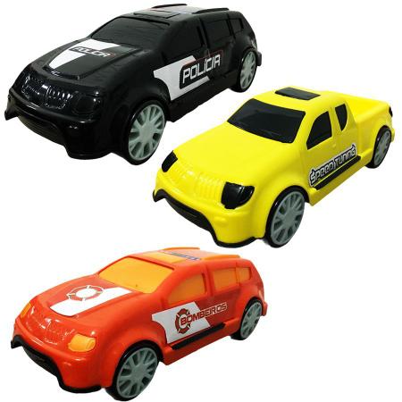 Carros de Brinquedo Carrinho Policia e Speed Tuning Amarelo