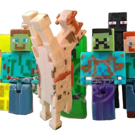 Kit Brinquedo Cartela Bonecos Minecraft E Itens 10 Peças novidades