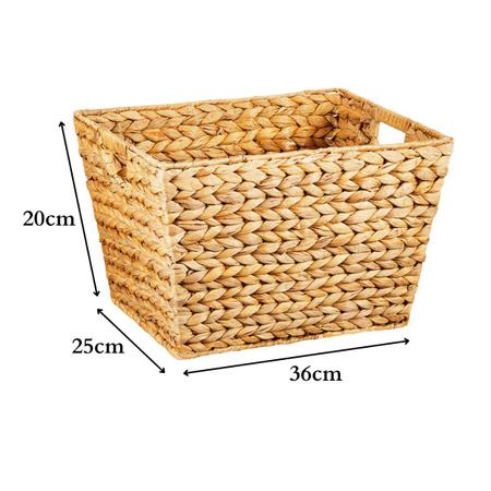 Imagem de Kit 3 Cestos organizador artesanal palha natural com alça decorativo cestinha piquenique pães frutas