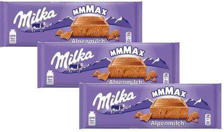 Imagem de Kit 3 Chocolate Milka Alpine Milk Tradicional 270G