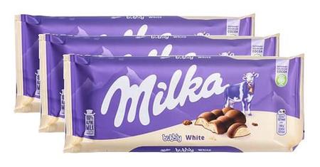 Imagem de kit 3 Chocolate Milka Bubbly White 95g