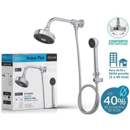 Kit 3 Chuveiros Acqua Plus Cr 1990 C Std Kit - Deca - Deca Metais Imagem de Kit 3 Chuveiros Acqua Plus Cr 1990 C Std Kit - Deca