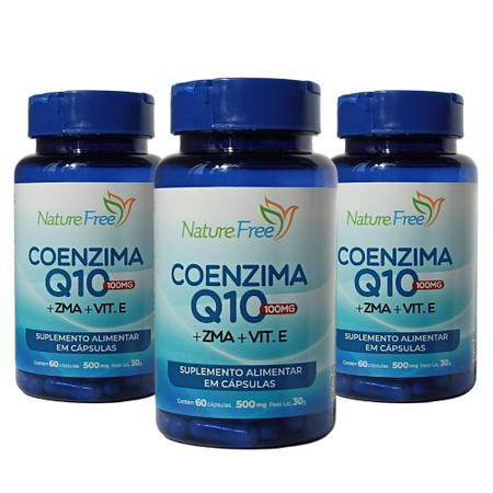 Imagem de Kit 3 Coenzima Q10 100MG + ZMA + VITAMINA E 60 Cápsulas 500mg