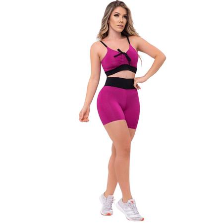 Kit 3 Roupas Academia Feminina Moda Fitness Conjunto Top + Short Suplex