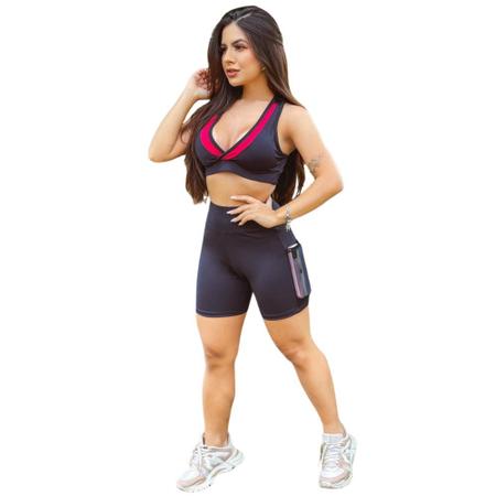 Kit 3 Conjunto fitness short e top de academia exclusivo - TRENDY FASHION -  Conjunto de Roupa Fitness - Magazine Luiza