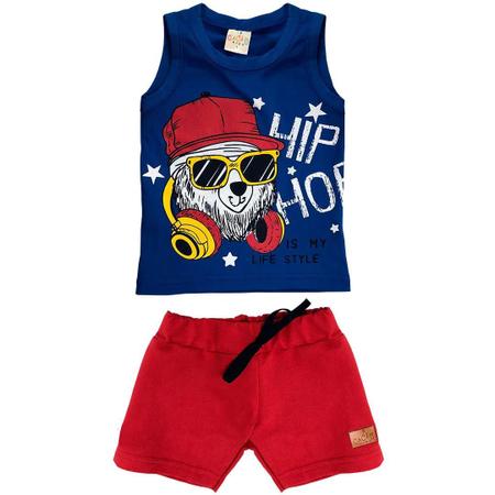 Imagem de Kit 3 Conjunto Infantil Masculino Regata e Bermuda Cacau Kids