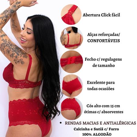 Imagem de Kit 3 Conjuntos Amamentação Sutiã E Calcinha Gestante Pós Parto Lingerie Gestante