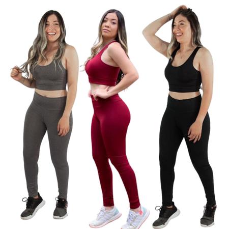 ROUPA ESPORTIVA FEMININA - 3 PEÇAS - CINZA ESCURO – LifeSportAJ