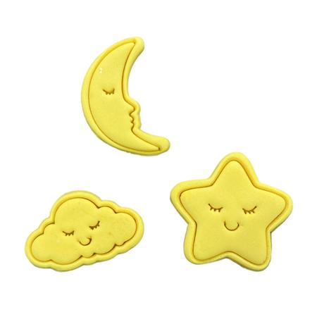 Imagem de Kit 3 cortadores Biscoito Nuvem Estrela Lua Fofa Cute