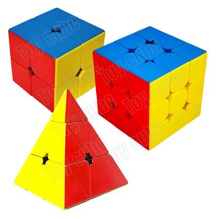 Kit Cubo Mágico Puzzle Xiaorui - 2x2 3x3 Pirâmide