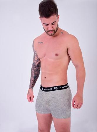 Imagem de Kit 3 Cueca Boxer Algodao c/ Elastano Masculina Malha Peruna