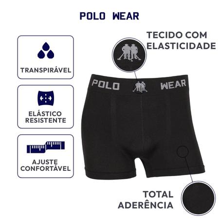 Imagem de Kit 3 Cueca Boxer Polo Wear Microfibra Sortido + 3 Meias M10