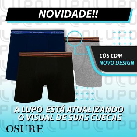 Imagem de Kit 3 Cuecas Boxer Lupo Plus Size Masculino Box Tamanho Especial Extra Grande Original