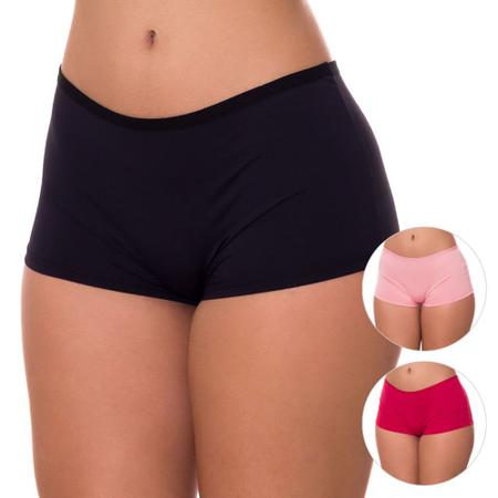 KIT 3 Cuecas Feminina Shortinho Calcinha Confortável em Microfibra Moda de  Baixo - V169 - Calcinha - Magazine Luiza